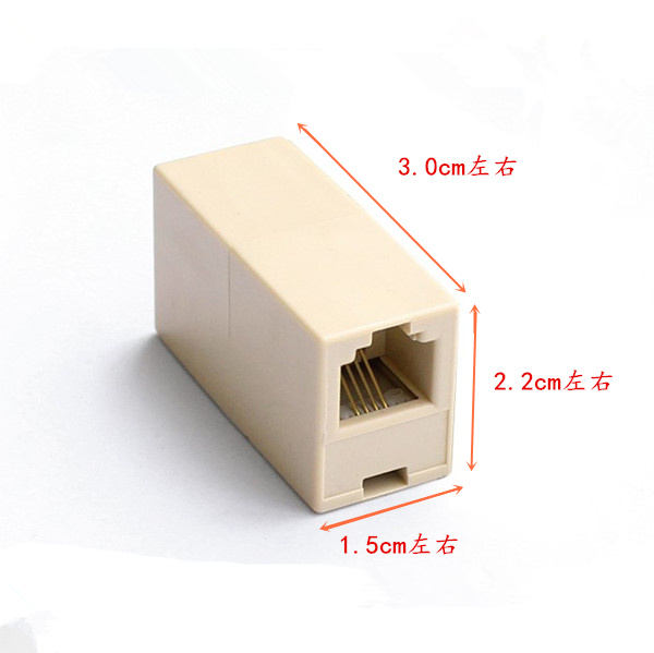 座机电话线连接器rj11母座接头延长对接头连接器双头对接器直通头-图0