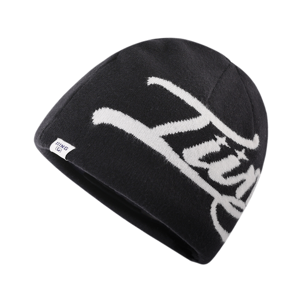 IIING帽控 登山冷帽大头围字母针织帽子女秋冬保暖显脸小堆堆帽潮 - 图3
