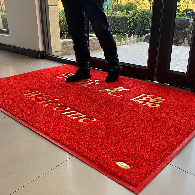 进门地垫入户门口欢迎光临地毯家用防滑门垫定制logo出入平安脚垫_虎窝淘
