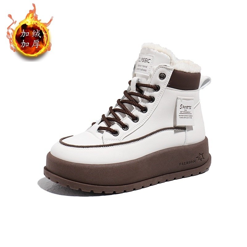 加绒高帮雪地靴女2025冬季新款学生ins韩版保暖休闲厚底棉鞋2811,淘宝优惠券,粉丝福利购,淘宝优惠卷
