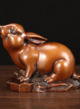 新年紫铜十二生肖摆件纯铜鸡狗猪马羊龙创意家居装饰V品12属相生