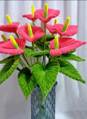 扭扭棒花束材料包马蹄莲红掌手工DIY自制乔迁之喜婚庆大客厅摆件