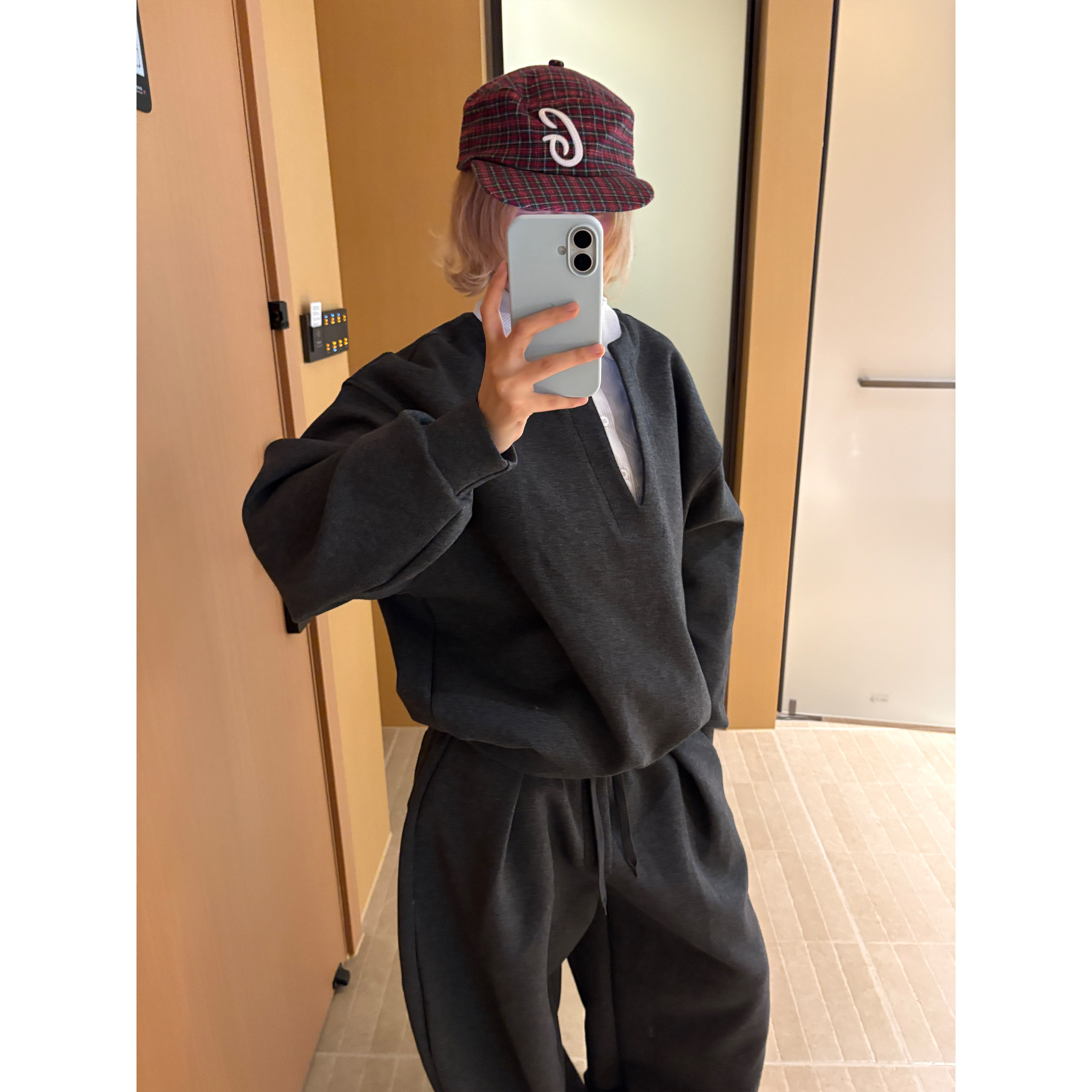 OPUP 休闲风假两件撞色衬衫长裤男女翻领长袖百搭潮流时尚套装潮,淘宝优惠券,粉丝福利购,淘宝优惠卷