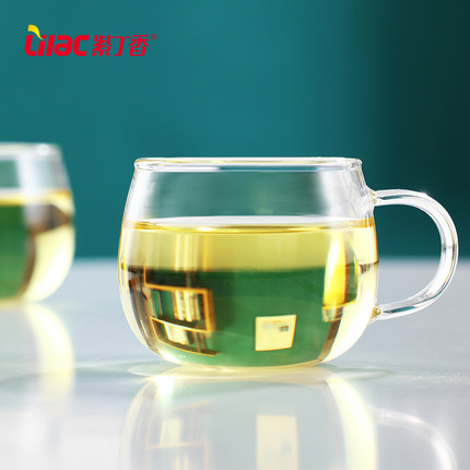 紫丁香耐高温高硼硅玻璃杯带把茶杯办公水杯品茗杯茶道杯公道茶杯