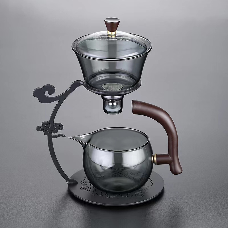 懒人自动泡茶器玻璃办公室会客家用功夫茶具套装轻奢高端茶壶茶杯