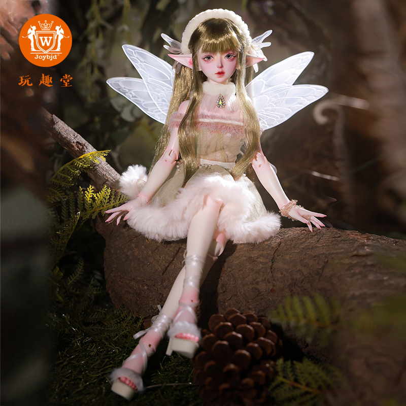 BJD4分娃娃Daphne达芙尼官方正版SD冬日精灵仙女裙发箍Joybjd人偶-图3