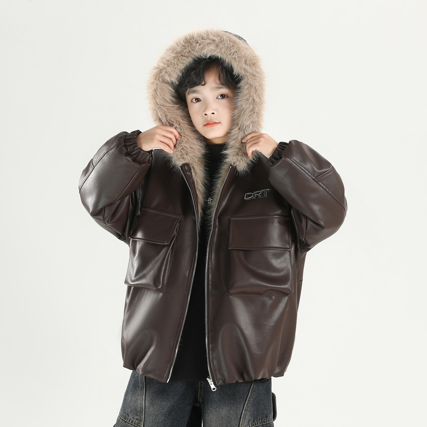 男童冬装皮衣外套2025新款洋气加绒厚冬季中大儿童双面穿皮毛一体,淘宝优惠券,粉丝福利购,淘宝优惠卷