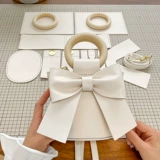 Вязаная сумка ручной работы с бантиком, набор материалов, сумка на одно плечо, связать своими руками, коллекция 2023