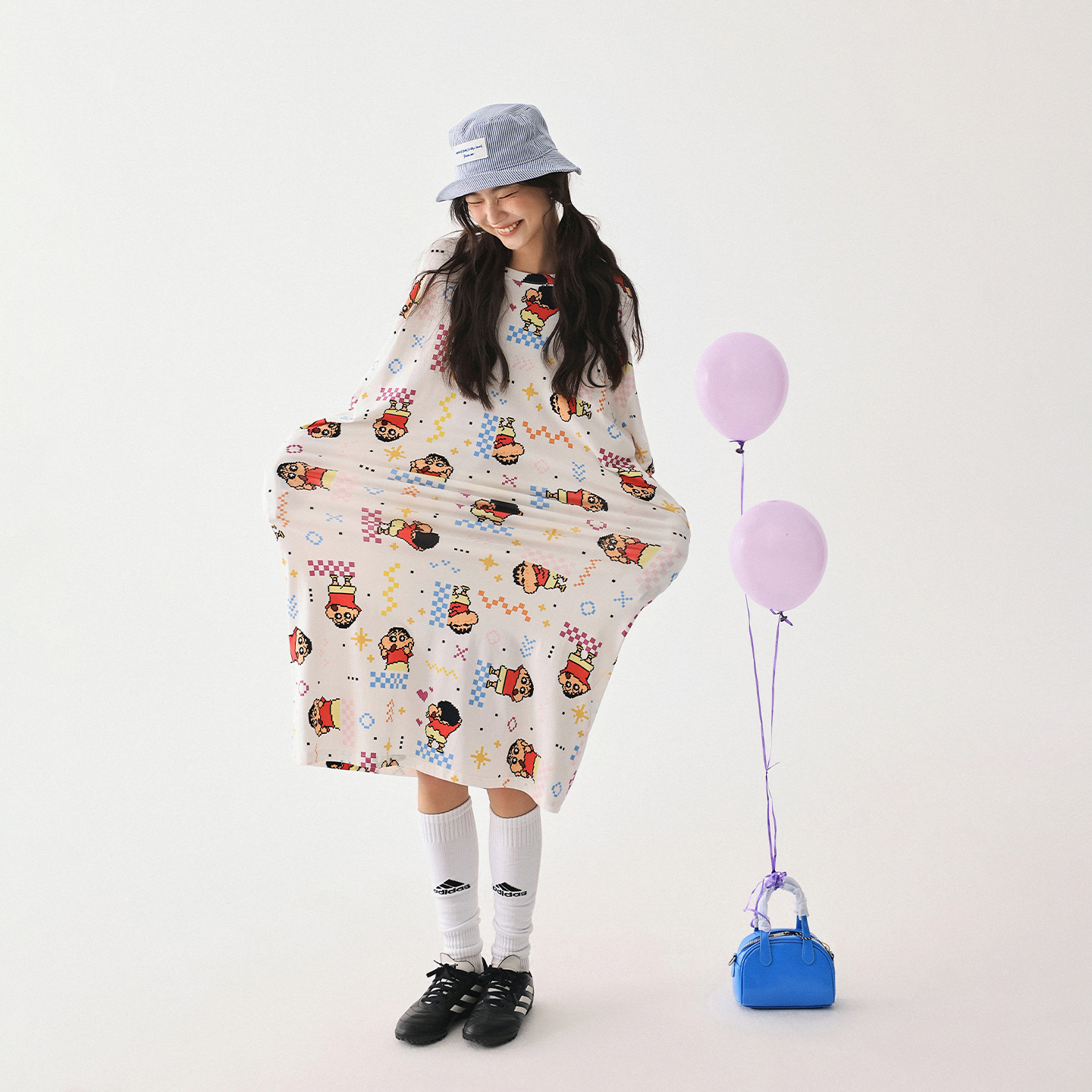 亲嘴猫【蜡笔小新】满印卡通短袖睡衣少女夏季莫代尔棉可爱家居服 - 图3