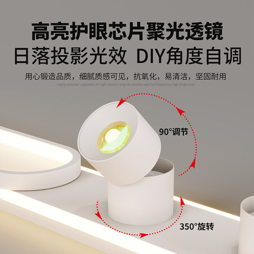 阳台灯过道灯日不落射灯明装夕阳灯墙画装饰灯现代简约衣帽间灯具 - 图3