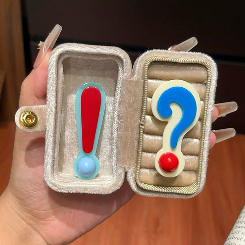 可爱创意问号叹号发夹边夹侧边发卡女韩系卡通搞怪头饰碎发刘海夹 - 图3