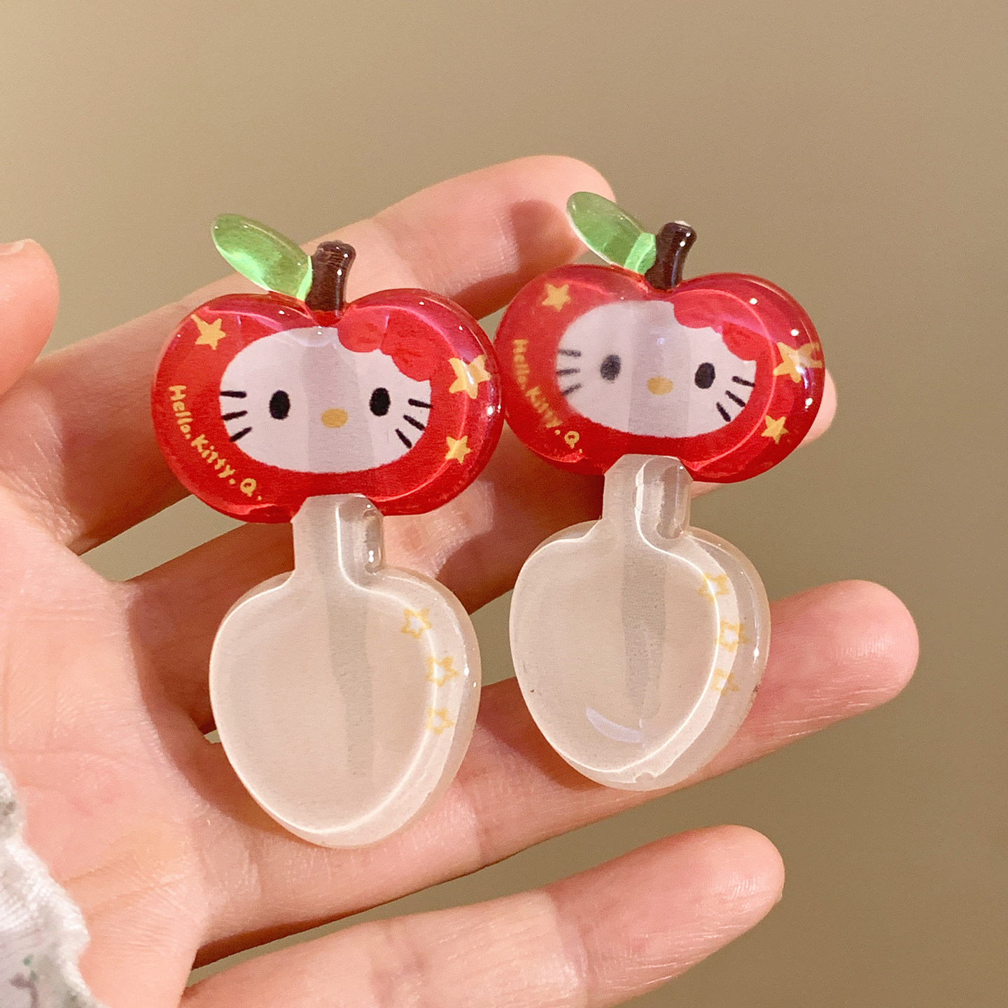 吃苹果~可爱创意红色发夹女高级感百搭夹子头饰刘海边夹儿童发卡,淘宝优惠券,粉丝福利购,淘宝优惠卷