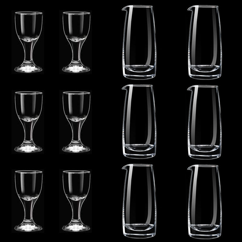 水晶白酒杯套装家用玻璃分酒器小号一口杯中式创意白酒酒盅饭店用 - 图1