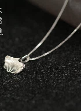 纯银树叶吊坠森系生日礼物锁骨链