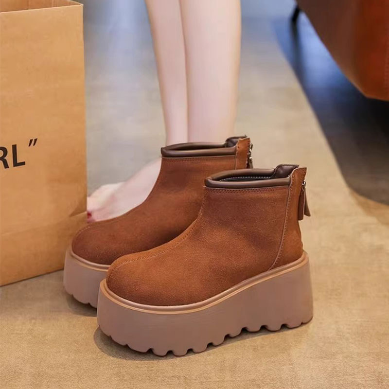 时尚雪地靴女2025新款冬季加绒加厚保暖棉靴厚底增高短靴子大棉鞋,淘宝优惠券,粉丝福利购,淘宝优惠卷