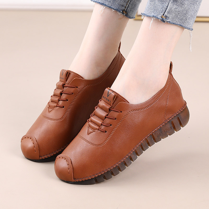 牛筋底厨房工作鞋春秋平底圆头单皮鞋妈妈鞋一脚蹬防滑软底单鞋女,淘宝优惠券,粉丝福利购,淘宝优惠卷