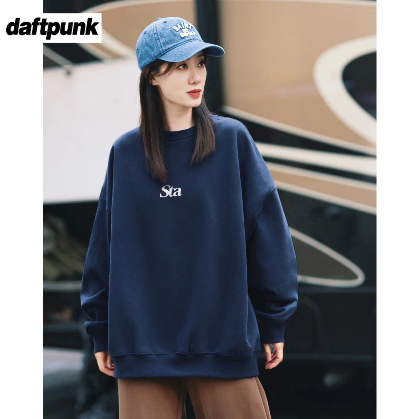 张小斐同款卫衣女春秋冬宽松慵懒bf风oversize外套ins潮圆领上衣,淘宝优惠券,粉丝福利购,淘宝优惠卷