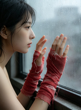 万圣节恐怖装饰血布条血绷纱布染血布条密室警示带隔离带场景道具