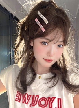【兰lanlan】甜妹皮质仿羊皮缪粉色白色黑色闪钻鸭嘴夹
