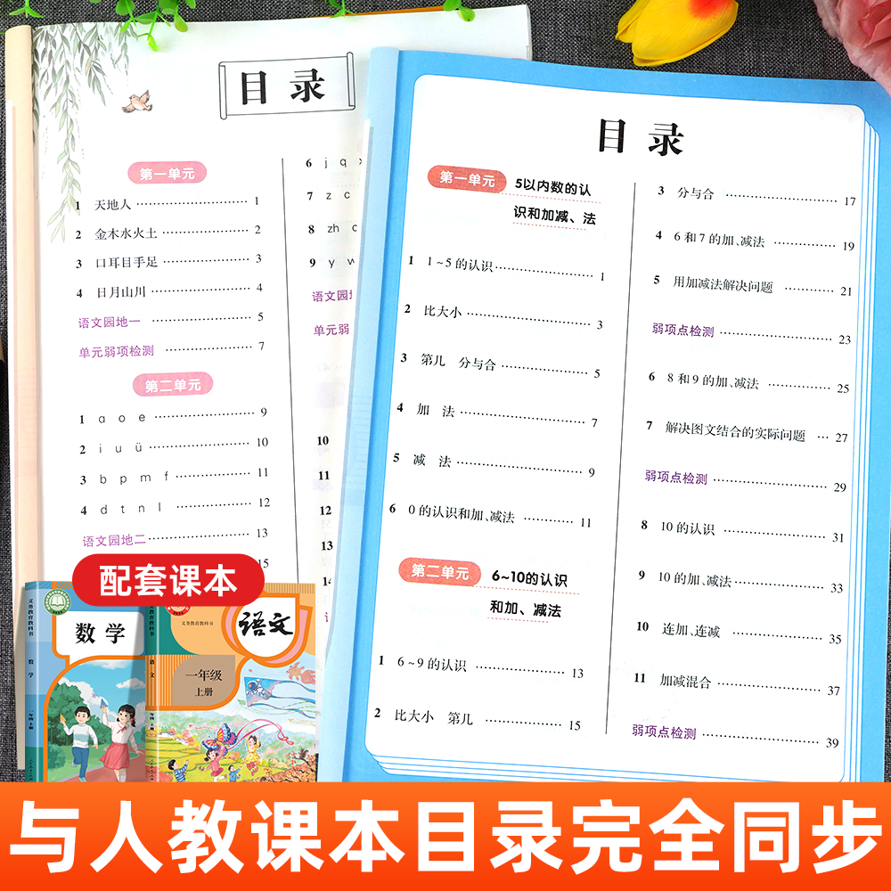 【2025新】一年级上下册语文数学一课一练+试卷测试卷全套人教版同步练习册课时作业本同步训练小学生1年级语文数学教材每日一练 - 图1