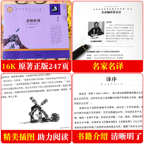 悲惨世界 原著正版 大仲马著 名家名译世界文学名著书籍 经典外国小说 初高中学生课外阅读小说原版读物小学生课外书 - 图1