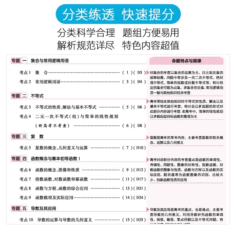 签到+首单！20种2024高考五年真题分类集训