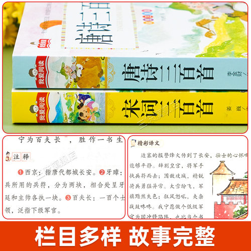 【官方正版】唐诗三百首完整版全集2册宋词三百首注音版儿童古诗词300首一年级阅读课外书必读带拼音幼儿孩子古诗三百首小学生必背-图1