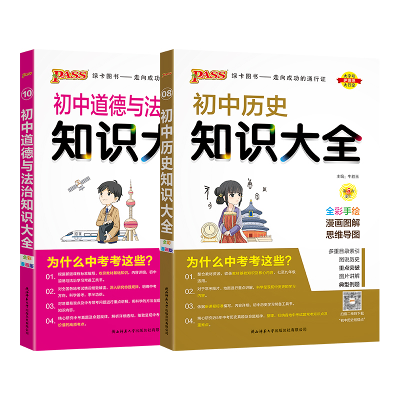 初中政治历史知识大全2024全国版 初一二三知识清单 七八九年级pass绿卡图书 中考总复习一套学霸笔记 789年级同步教材辅导资料书 - 图3