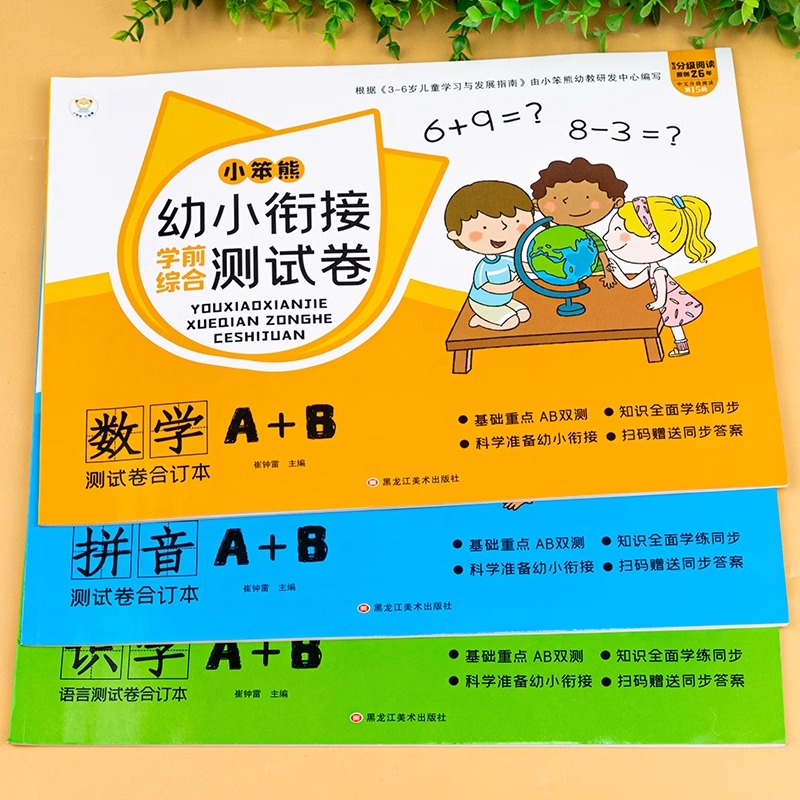 幼小衔接测试卷学前班试卷教材全套一日一练语文数学拼音识字练习题入学准备大练习学前幼儿园大班升一年级幼升小练习册本每日一练 - 图0