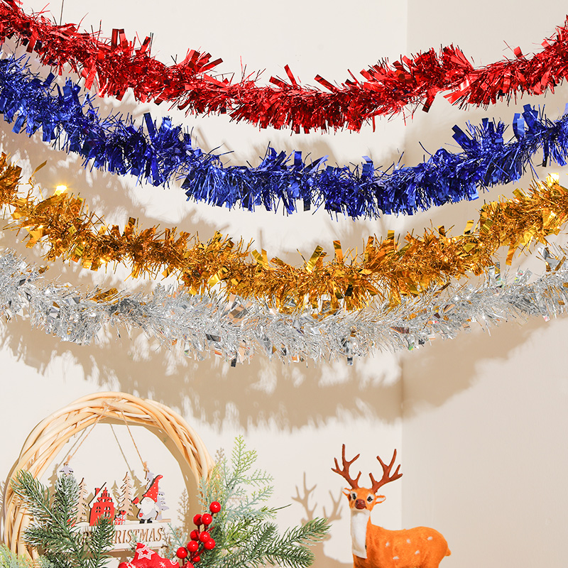 圣诞装饰品彩条拉花毛条彩带圣诞树场景氛围布置用品生日派对婚房