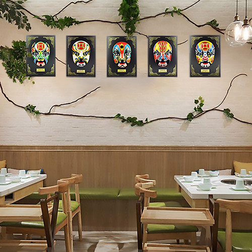 京剧脸谱面具挂件戏曲生旦净末丑五路财神五虎上将中国火锅店装饰 - 图1