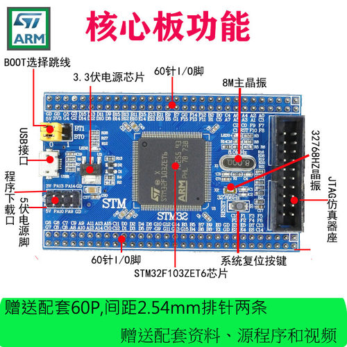 STM32F407ZGT6核心板STM32F407ZGT6最小系统 F407ZGT6Mini M3M4板 - 图1
