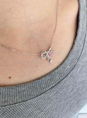 Arwen studio ｜在逃公主粉色蝴蝶结项链女轻奢少女心小众高级感