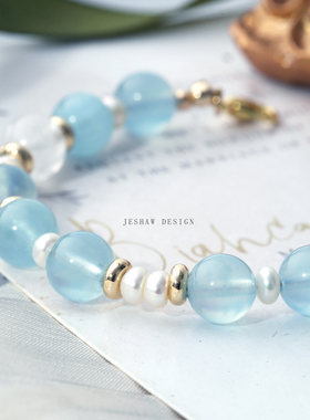 14k铜镀金天然水晶温柔清冷原创