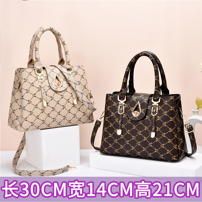 包包女2025新款潮时尚中年妈妈手提包软皮百搭大容量婆婆手拎女包 - 图0