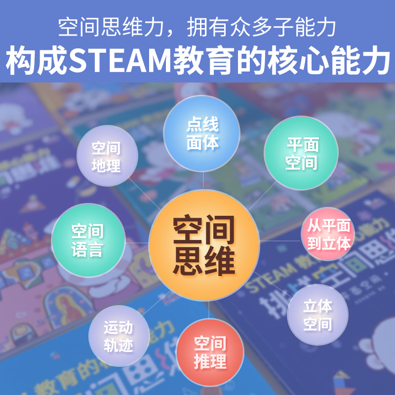 歪歪兔挑战空间思维游戏书JST 5-10岁儿童立体逻辑思维能力培养孩子注意力专注力幼儿园教材小学生大班左右脑开发早教益智训练幼儿
