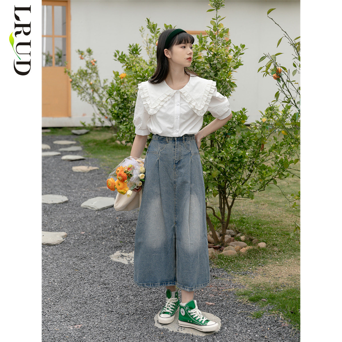 lrud娃娃领短袖夏季韩版女装衬衫 lrud衬衫