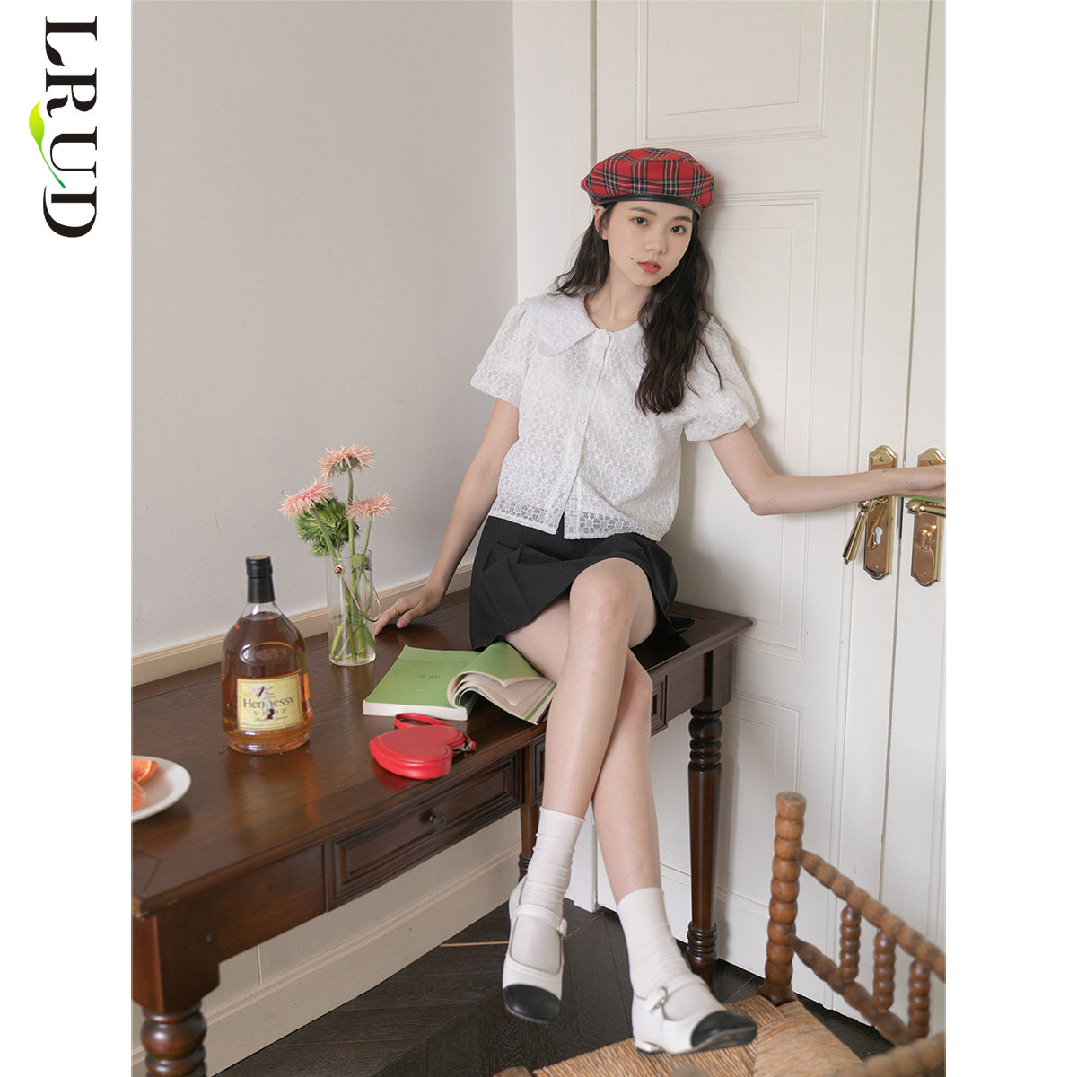 lrud娃娃领短袖夏季女装2022衬衫 lrud衬衫