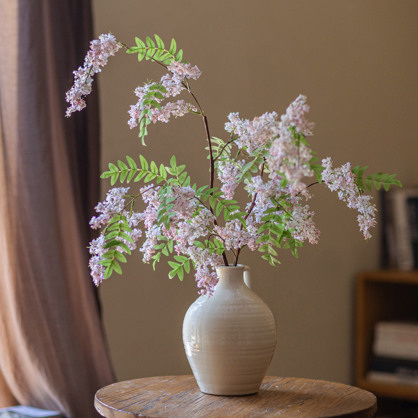 掬涵高档轻奢仿真花槐蕊假花摆设客厅餐桌花艺装饰花仿生花束摆件,淘宝优惠券,粉丝福利购,淘宝优惠卷
