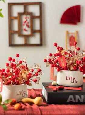 掬涵乔迁福桶摆件仿真装饰小众