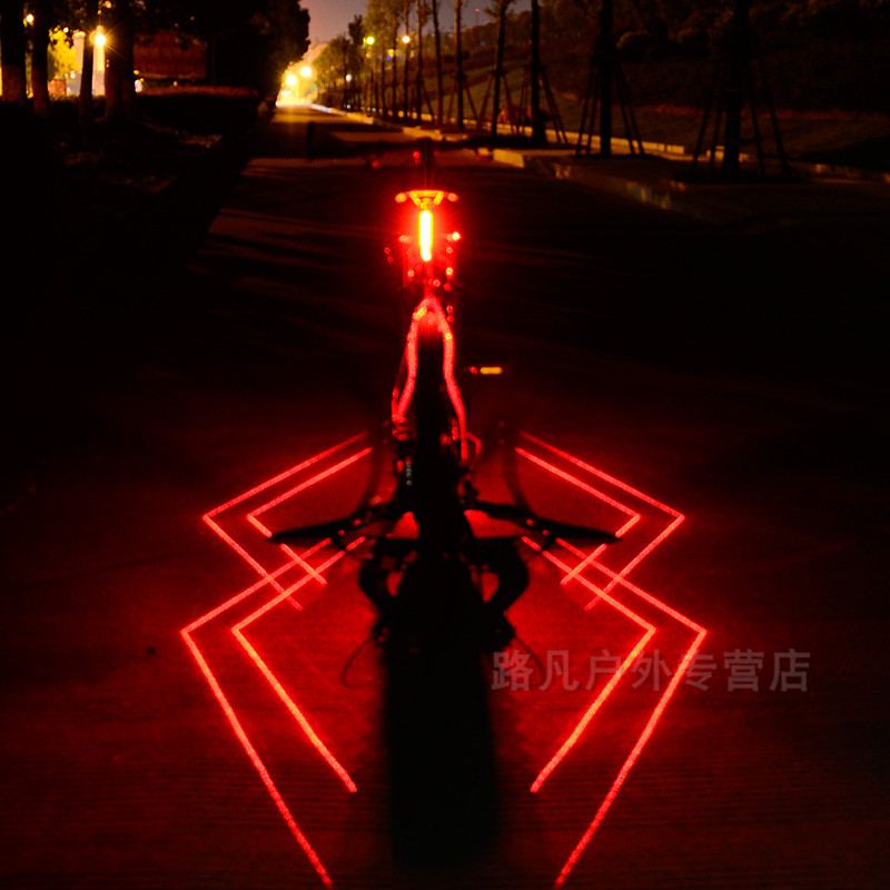 自行车灯山地车激光尾灯警示前灯usb充电夜间安全装饰灯装备配件-图1