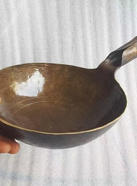 手工铜器手工水瓢铜炒锅