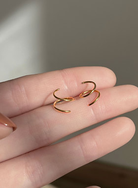 钛钢耳饰 精致养耳洞耳钉女睡觉免摘极细耳环不掉色气质小耳圈