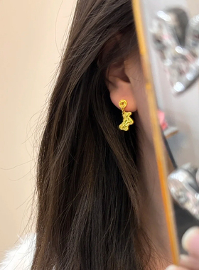 铜合金耳饰 爆闪吸睛碎碎冰马耳钉女马上有钱小马耳扣耳饰送礼