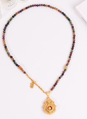 铜合金项链 新中式人生四美项链女高级感原创设计长款衣服配饰