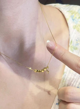 钛钢 小方糖项链女简约时尚小方块锁骨链轻奢小众不掉色饰品