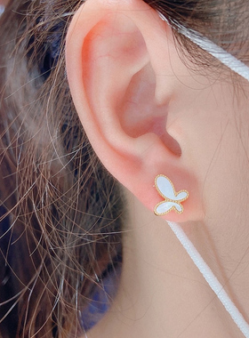 钛钢耳饰 韩国个性气质蝴蝶耳钉女小众设计感耳环高级感轻奢耳饰