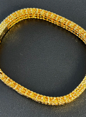 铜合金手镯 拉丝工艺宫廷风卡扣方形手镯女轻奢时尚手环镯子首饰