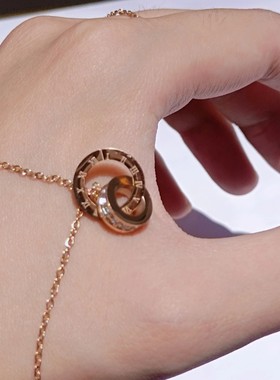 钛钢项链 幸运环ins冷淡风几何圆环锁骨链女百搭项链不掉色首饰品