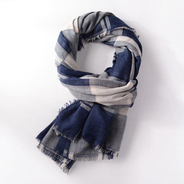 Autumn and winter plaid Japanese style men's scarf